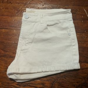 Blue asphalt white jean shorts